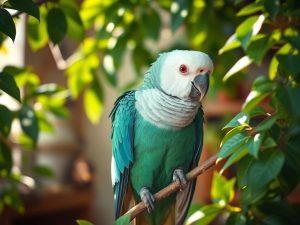 Pionus białogłowy (Pionus senilis): charakter i wymagania dotyczące opieki